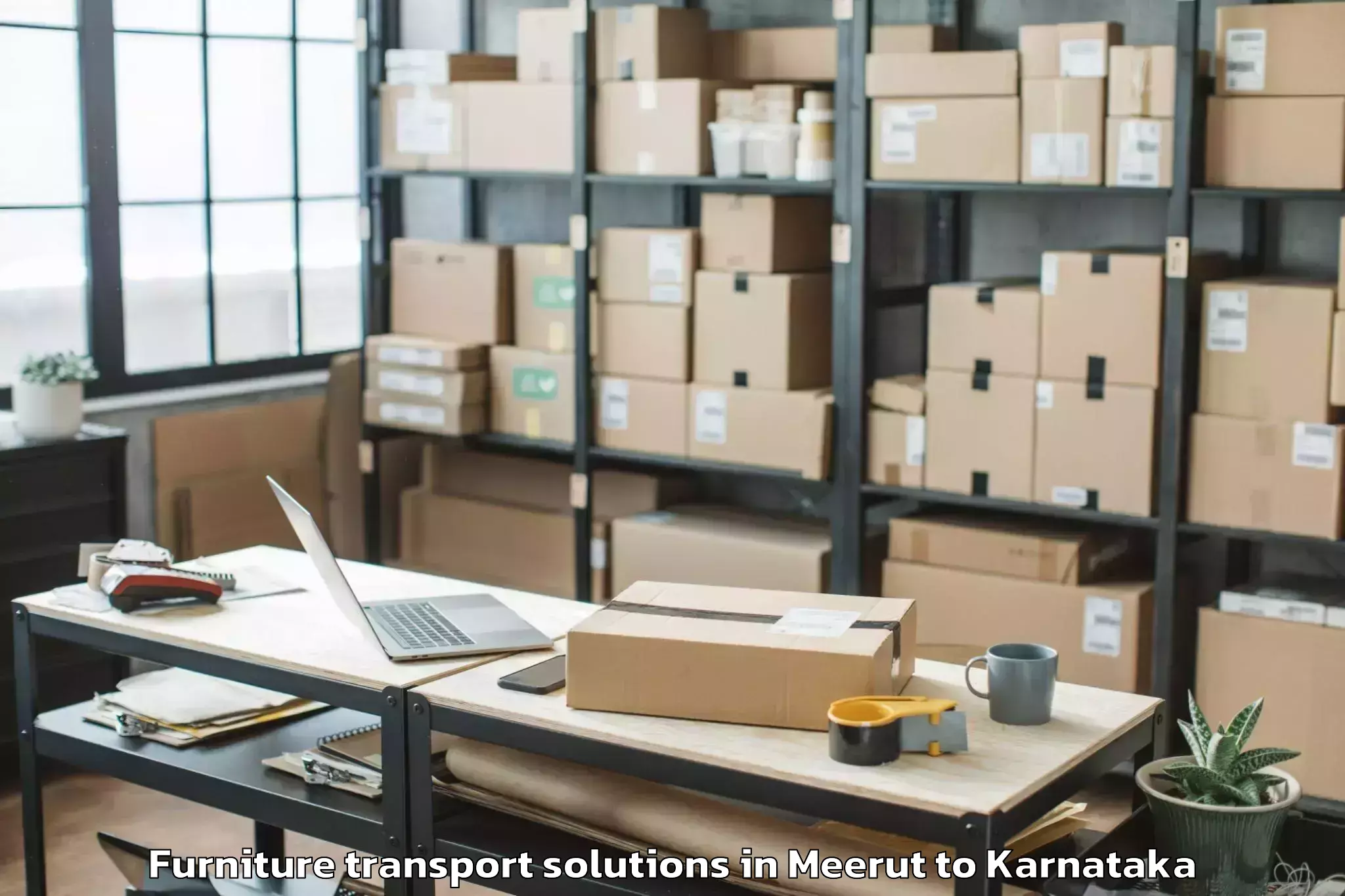 Expert Meerut to Hassan Furniture Transport Solutions